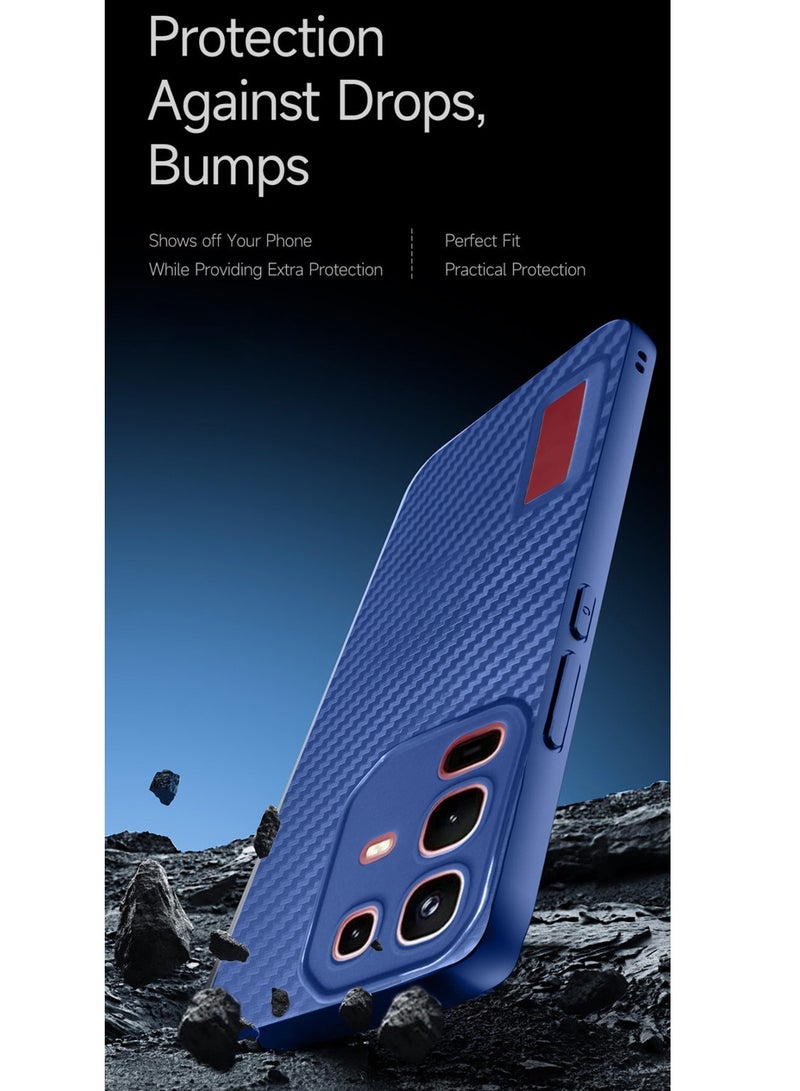 دبليو تيك غطاء غطاء هيكل من ألياف الكربون من السيليكون السائل من انفينيكس نوت 50 برو 4 جي 2025 (MCFPSN) - أزرق داكن - Image 4