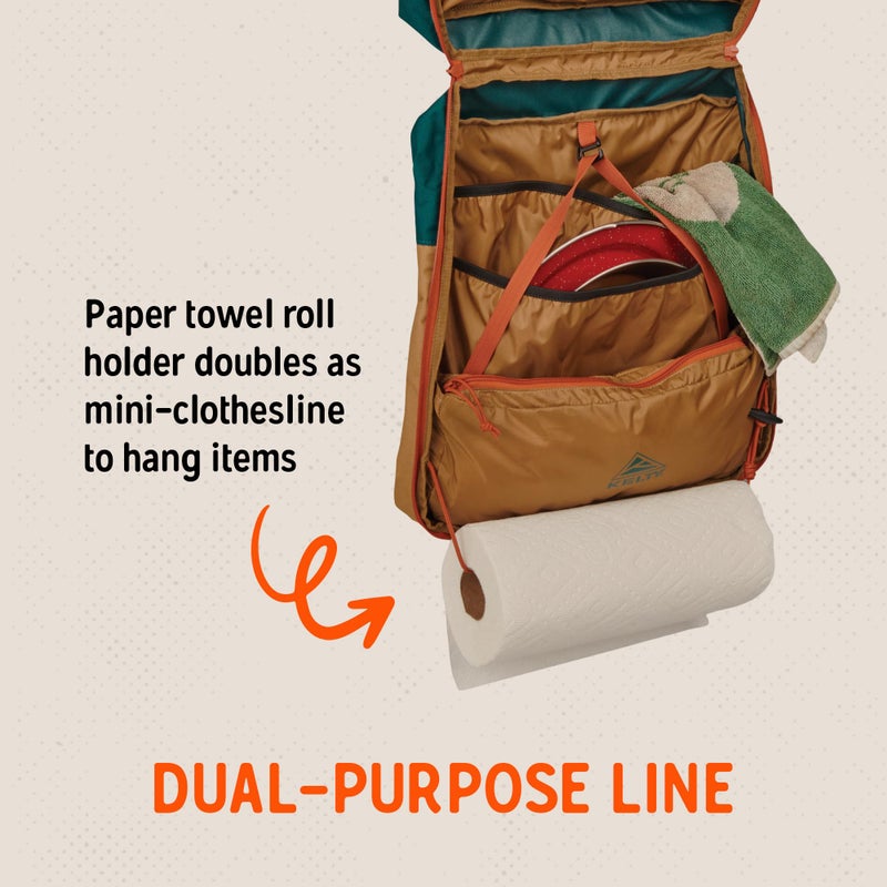 Kelty Camp Galley â€“ Camp Kitchen Organization Kit, Pockets, Compartments for Outdoor Cooking Essentials, Plastic, DULL GOLD/DEEP TEAL - Image 5