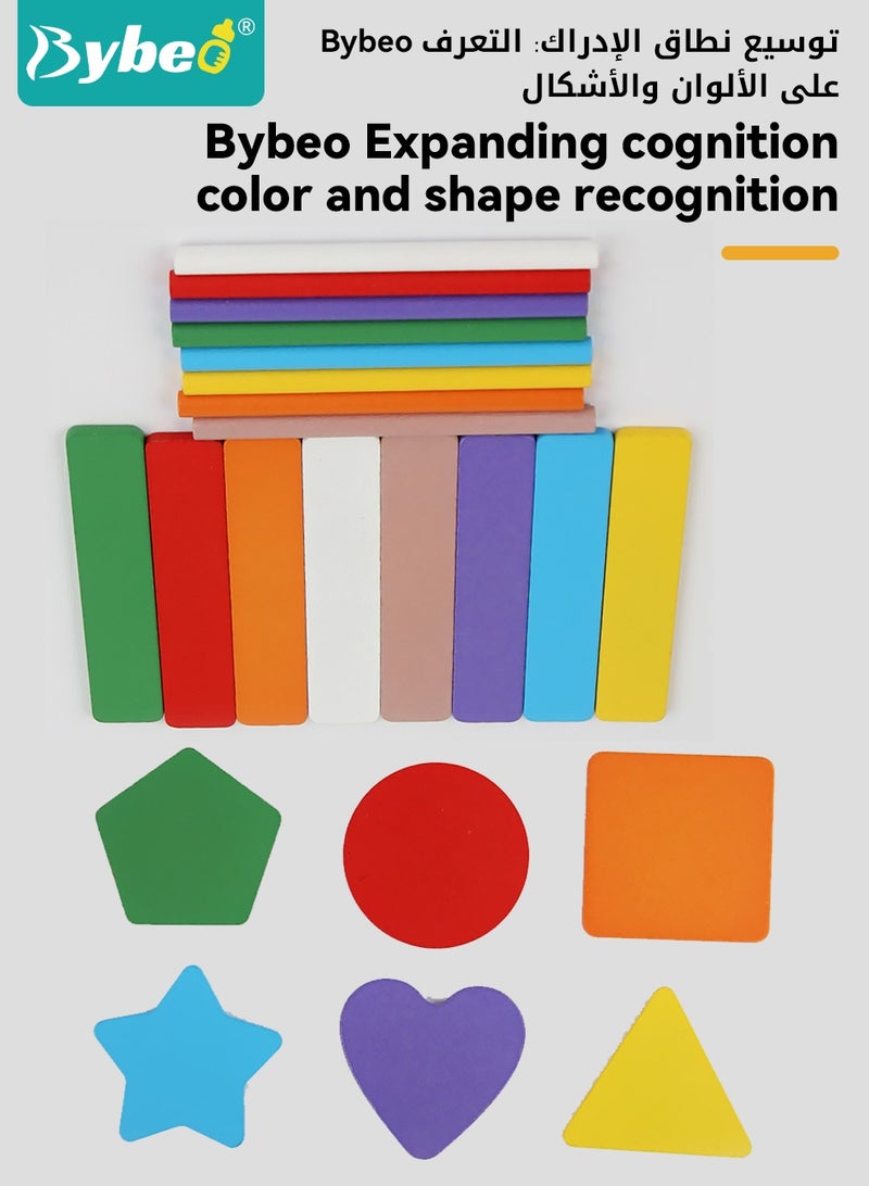 بيبو لعب مونتيسوري للأطفال من عمر سنة فما فوق، لعبة خشبية للفرز والتكديس، لعبة فرز الألوان، لعبة لتنمية المهارات الحركية الدقيقة والحواس، لعبة فرز الأشكال والألوان للأطفال، للأولاد والبنات من صغار السن - Image 4