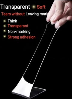BEILINGDUN Double Sided Nano adhesive tape clear,Washable Multipurpose Removable Mounting Adhesive Grip Tape5M(1 roll)  - Image 3