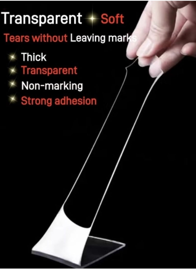 BEILINGDUN - Double Sided Nano adhesive tape clear,Washable Multipurpose Removable Mounting Adhesive Grip Tape5M(1 roll) - Image 1
