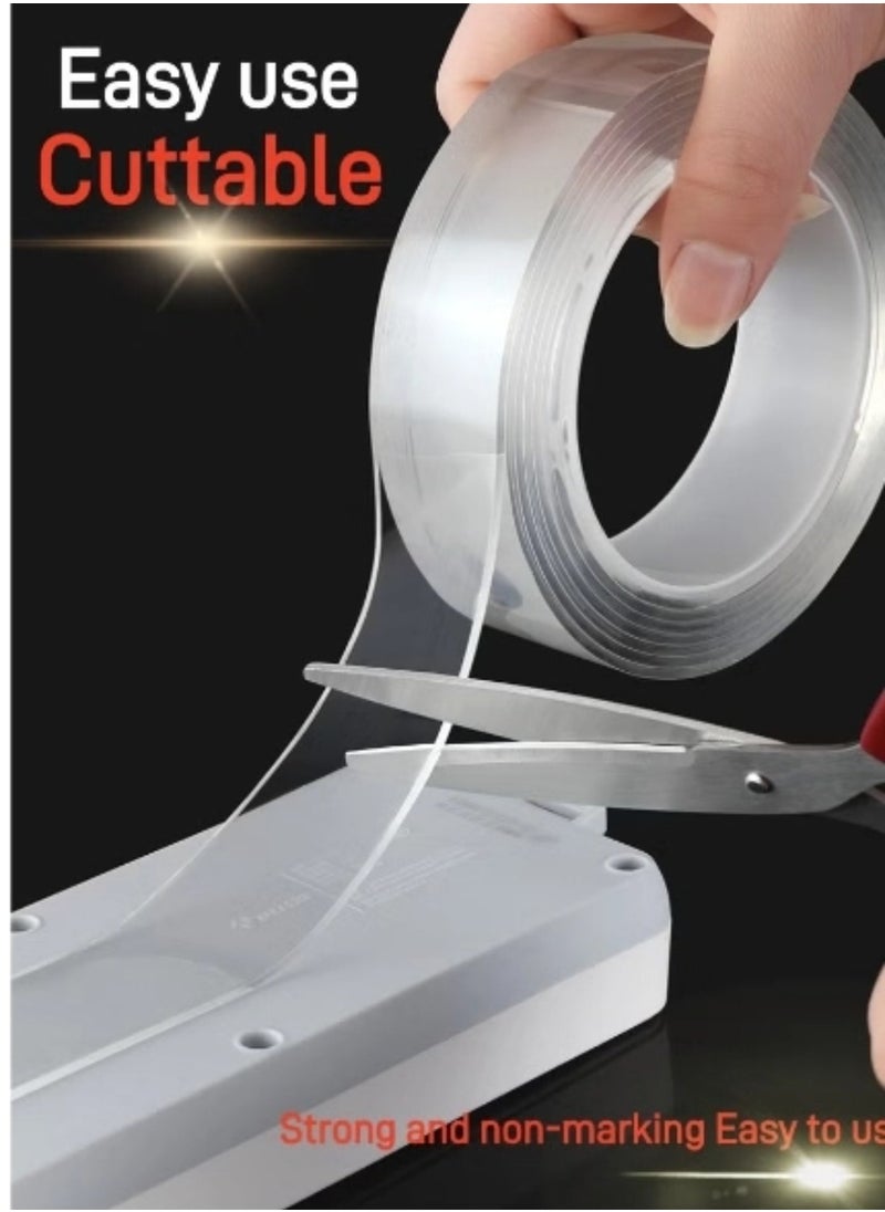 BEILINGDUN - Double Sided Nano adhesive tape clear,Washable Multipurpose Removable Mounting Adhesive Grip Tape5M(1 roll) - Image 1