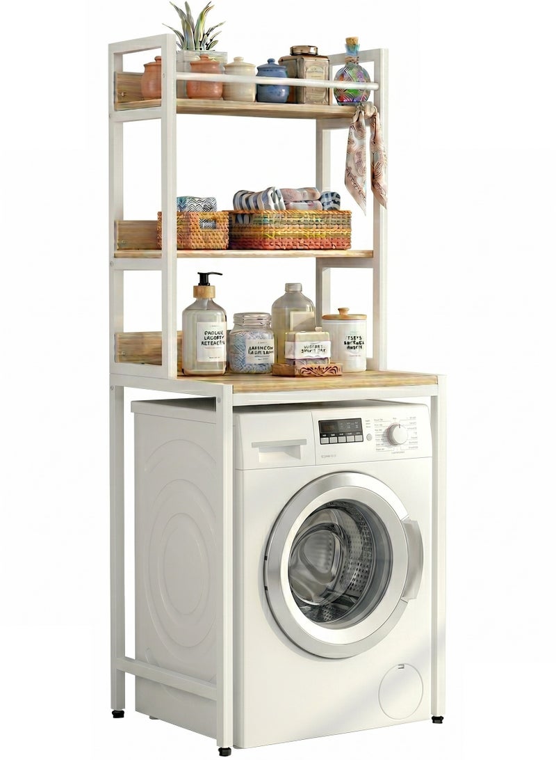 Multi-Functional Over Washing Machine Storage Rack, Freestanding 3-Tier Laundry Room Storage Tower, Space-Saving Bathroom Organizer, Shelving Unit for Front-Drum Washing Machines - Image 1