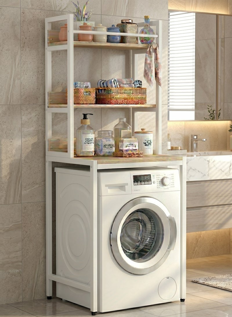 Multi-Functional Over Washing Machine Storage Rack, Freestanding 3-Tier Laundry Room Storage Tower, Space-Saving Bathroom Organizer, Shelving Unit for Front-Drum Washing Machines - Image 3
