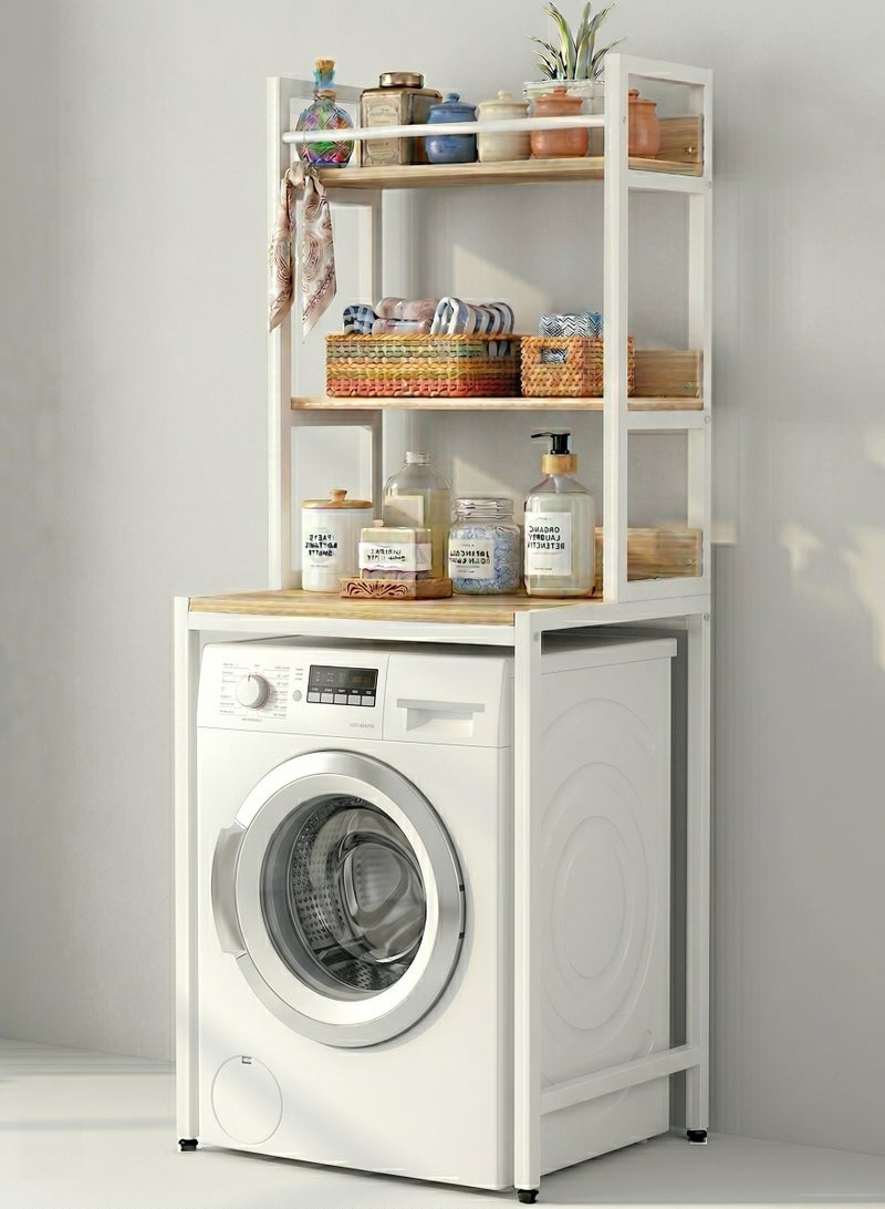 Multi-Functional Over Washing Machine Storage Rack, Freestanding 3-Tier Laundry Room Storage Tower, Space-Saving Bathroom Organizer, Shelving Unit for Front-Drum Washing Machines - Image 5