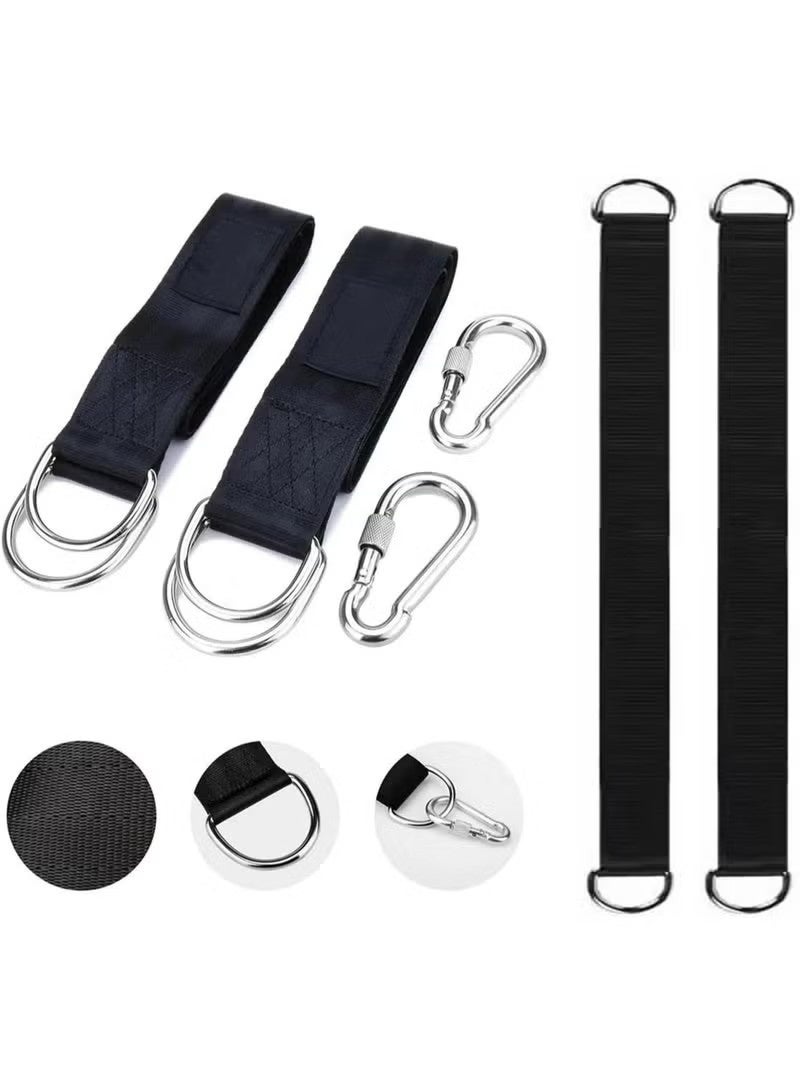 2pcs Tree Swing Straps Hanging Kit – 50cm Heavy Duty 400lbs Straps with Safer Lock Carabiner Clips for Hammock, Punching Bag, Swings, Chairs, Gym Bars & Outdoor Use - Image 2