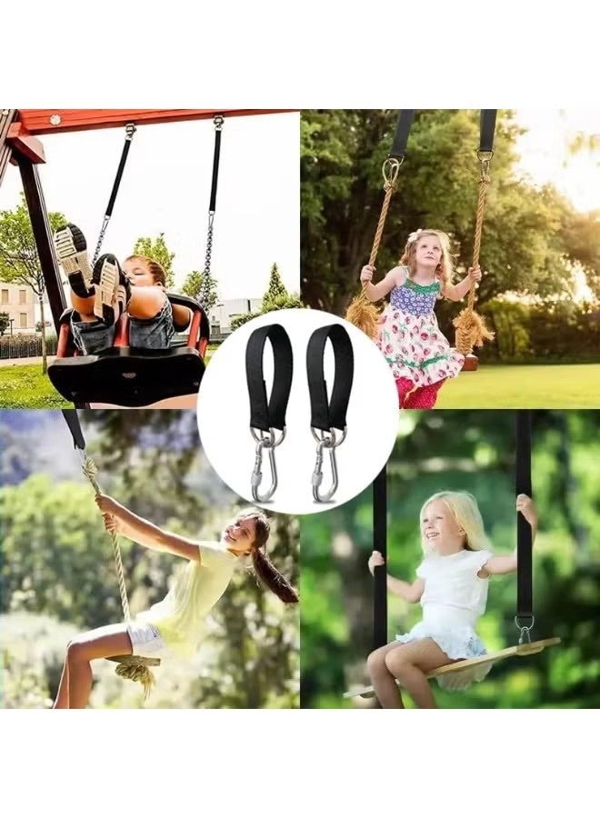 2pcs Tree Swing Straps Hanging Kit – 50cm Heavy Duty 400lbs Straps with Safer Lock Carabiner Clips for Hammock, Punching Bag, Swings, Chairs, Gym Bars & Outdoor Use - Image 5
