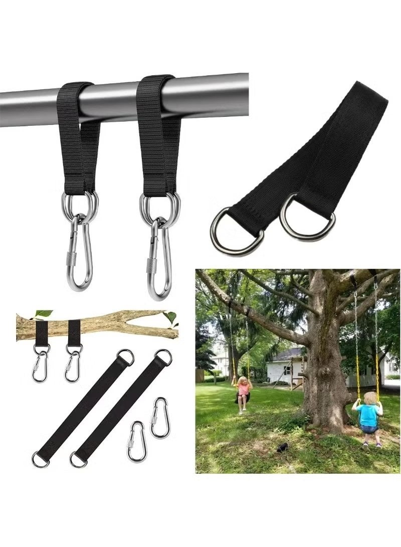 2pcs Tree Swing Straps Hanging Kit – 50cm Heavy Duty 400lbs Straps with Safer Lock Carabiner Clips for Hammock, Punching Bag, Swings, Chairs, Gym Bars & Outdoor Use - Image 4