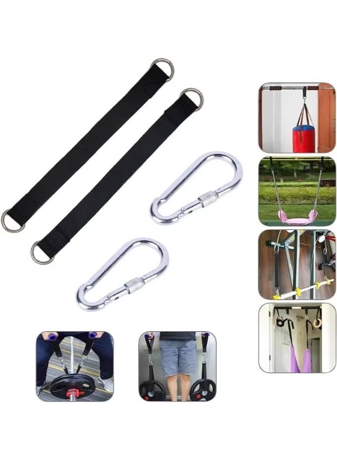 2pcs Tree Swing Straps Hanging Kit – 50cm Heavy Duty 400lbs Straps with Safer Lock Carabiner Clips for Hammock, Punching Bag, Swings, Chairs, Gym Bars & Outdoor Use - Image 3