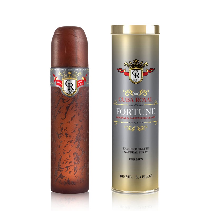 Cuba Royal Fortune Blue Eau De Toilette Spray for Men, 3.3 Ounce