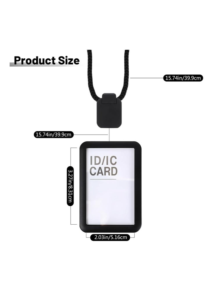 SENDEFN Premium ID Badge Holder with Lanyard, Retractable Badge Reel, Safety Breakaway Buckle, Card Slots Soft Silicone ID Card Holder Vertical for Office Staff Teachers Employees （Black-Vertical） - Image 4