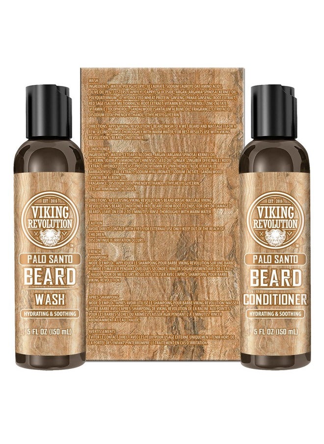 Viking Revolution Beard Wash And Beard Conditioner For Men With Argan Oil And Jojoba Oil - Beard Softener And Strengthener Beard Care Beard Shampoo And Conditioner With Ginseng Root (5Oz, Palo Santo)  - Image 5