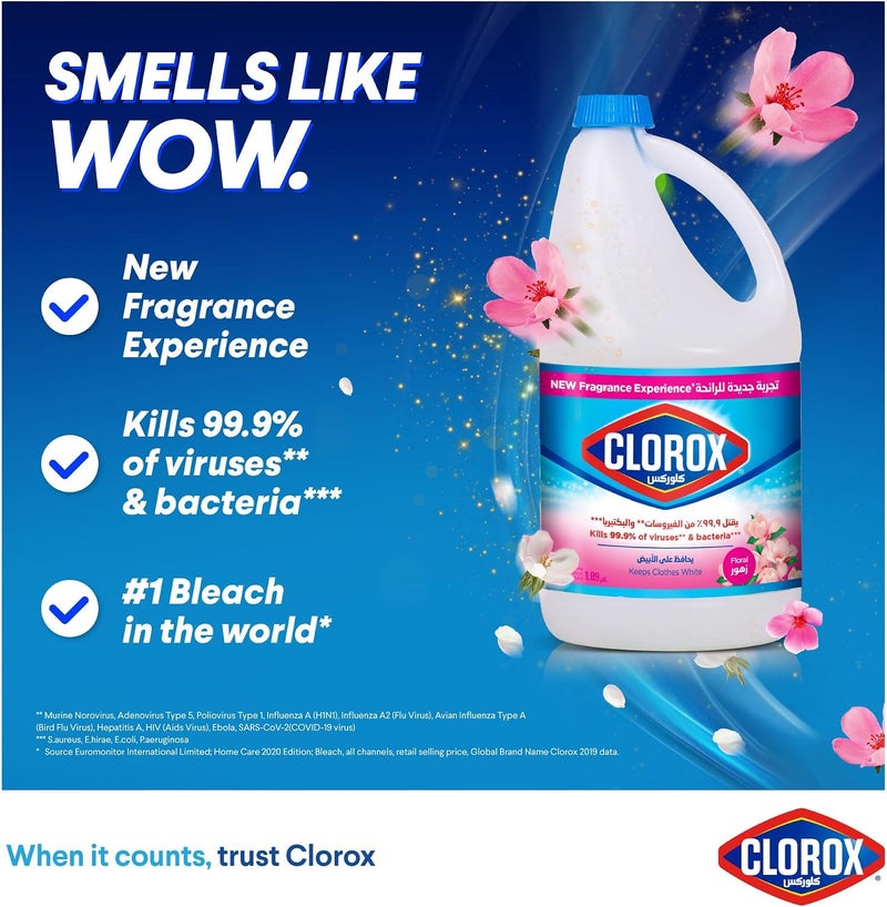 Clorox Liquid Bleach 1.89L, Floral Scent - Image 3
