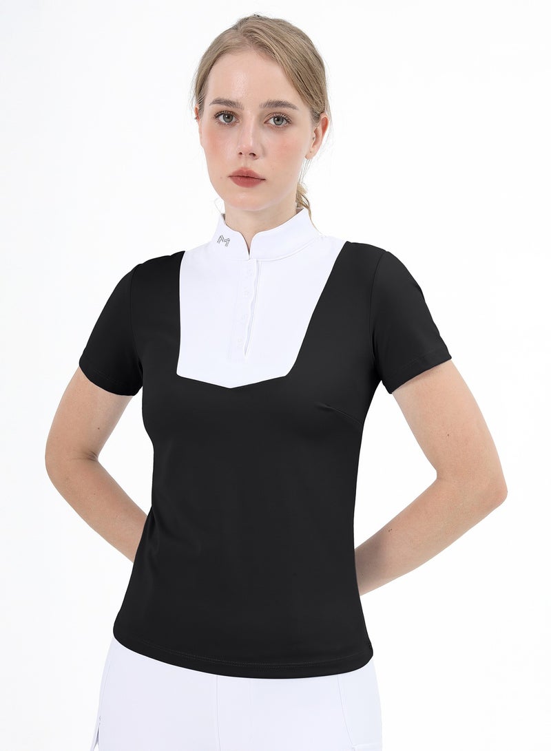 general Women Short Sleeve Equestrian T-shirts Summer Breathable Riding Horse Tops with M Pattern Equestrian Clothes - Image 1