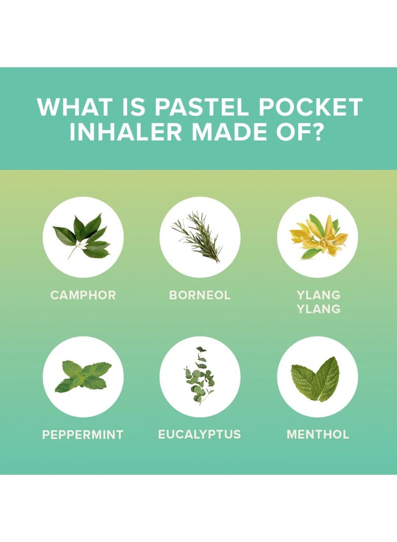 PASTEL Pastel Brand Pocket Essential Oil Inhaler, Aromatherapy Relief of Nasal Congestion (Pack of 6)  - Image 3