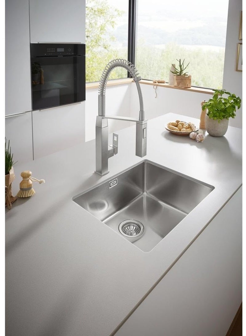 GROHE K700 Kitchen Sink 31574SD1 | Stainless Steel | 1 Bowl 55x45 cm | Undermount, Top or Flush Mount | Includes Waste Kit & Basket Strainer - Image 4