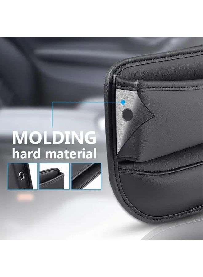 Left Side Car Seat Gap Storage Box Organizer Leak Proof Cup Holder Faux Leather - Image 5