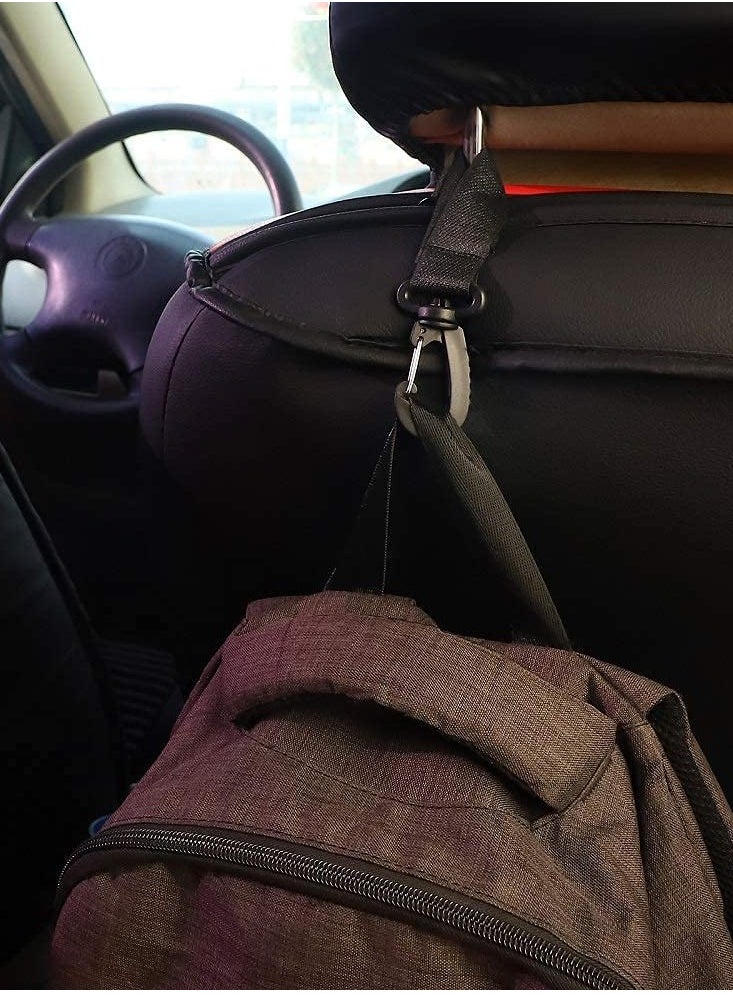 SYOSI KASTWAVE Buggy Clips 4Pcs ABS Stroller Hooks, Carabiner Hook, Stroller Organizer Hook Clip, Convenient Stroller Accessories Bag Hooks for Hanging Diaper Bags Purse 360-degree Rotation  - Image 4