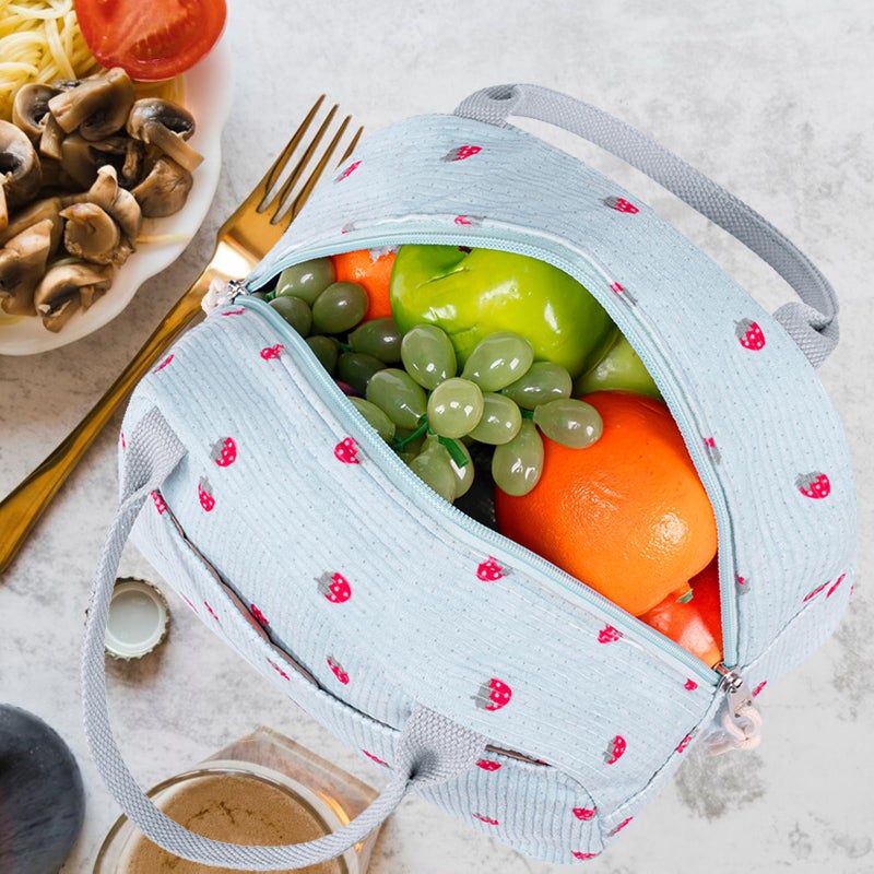 Bluboon Lunch Bag for Women Men Cute Corduroy Lunch Tote Bags Reusable Insulated Lunch Box Large Capacity Reusable Insulated Cooler for Work Picnic or Travel - Image 4