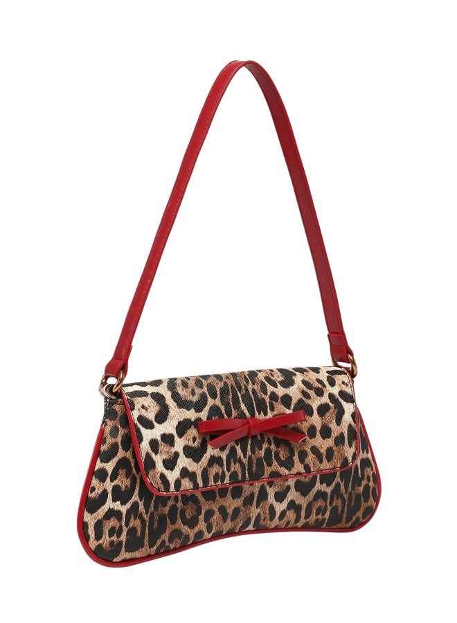 MakeMeChic Women's Cheetah Print Purse Faux Leather Leopard Bow Y2K Flap Shoulder Bag Multicolor One-Size - Image 1
