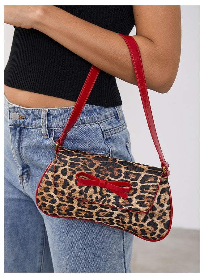 MakeMeChic Women's Cheetah Print Purse Faux Leather Leopard Bow Y2K Flap Shoulder Bag Multicolor One-Size - Image 3