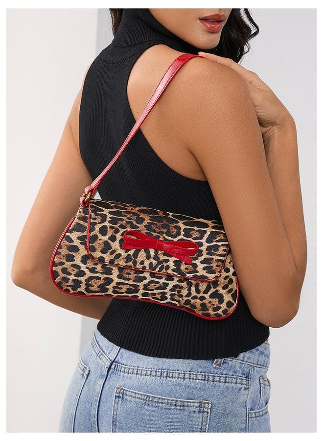MakeMeChic Women's Cheetah Print Purse Faux Leather Leopard Bow Y2K Flap Shoulder Bag Multicolor One-Size - Image 2