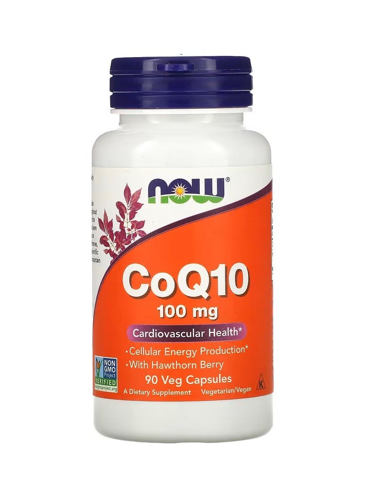 now CoQ10 with Hawthorn Berry, 100 mg, 90 Veg Capsules - Image 1