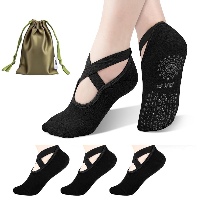 BKP Yoga Socks for Women,Pilates Socks Non Slip Grip Socks Suitable for Ballet,Plasticity,Dance,Home,Training - Image 1