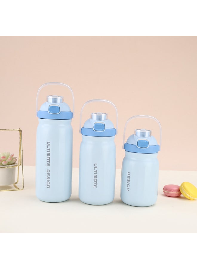 Large Capacity 316 Stainless Steel Portable Sports Kettle Women's Student Straw Cloud Cup Bounce Belly Thermos Cup