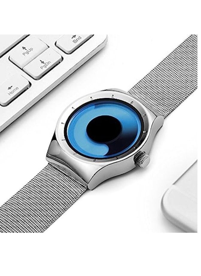 GUANQIN - Men's Watches Ultra Thin Stainless Steel Mesh Band Waterproof Quartz Wrist Watch - Image 1