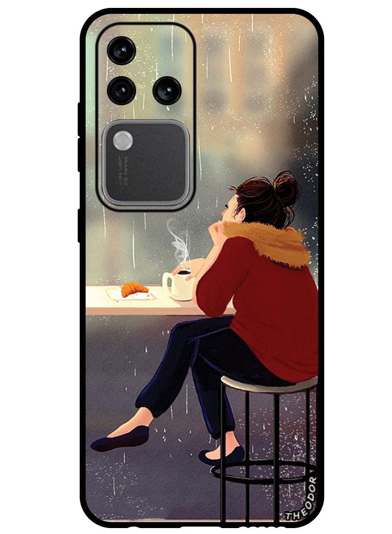 Theodor Protective Case Anti Scratch Shock Proof Bumper Cover For Vivo S18 Pro Sipping Coffee - Image 1