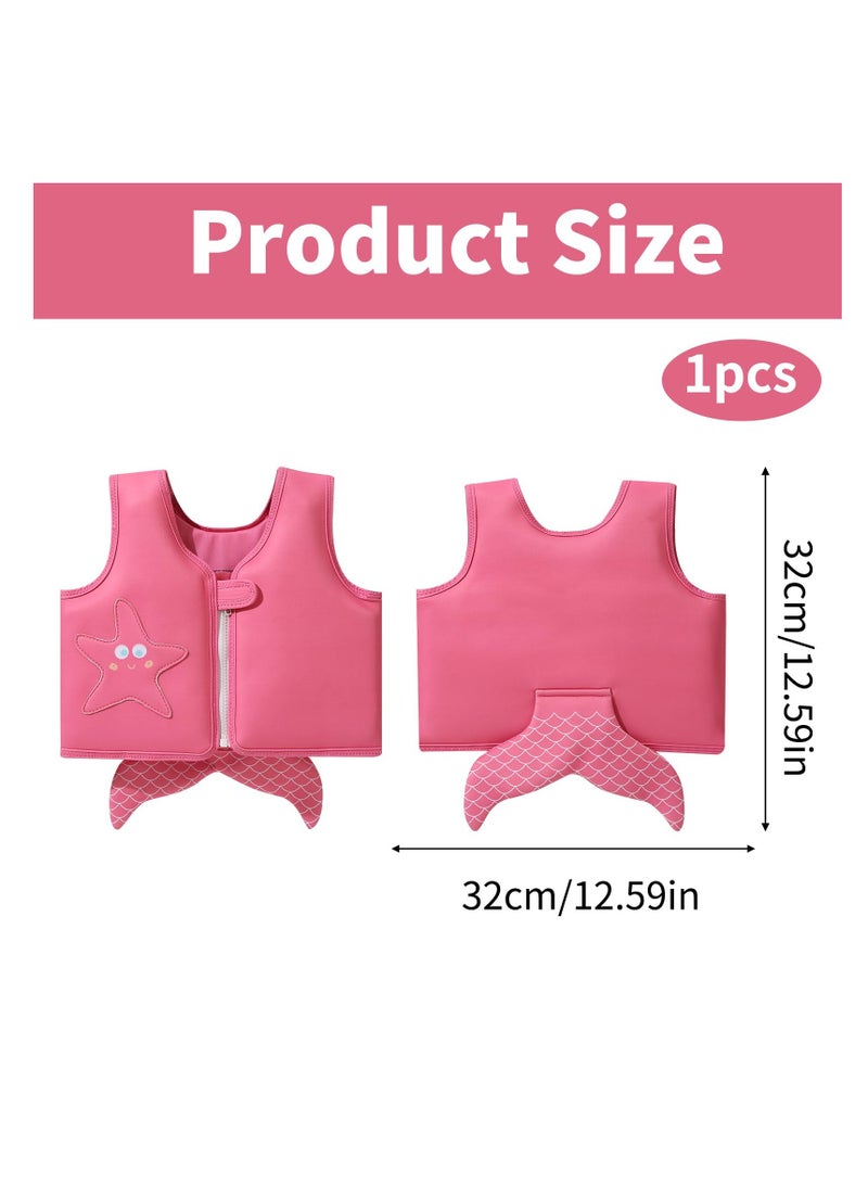 Cuken Kids Swimming Vest Adjustable Buoyancy Float Jacket, Swimming Training Aid Children Buoyancy Aid Swim Assistance, Pink - Image 3