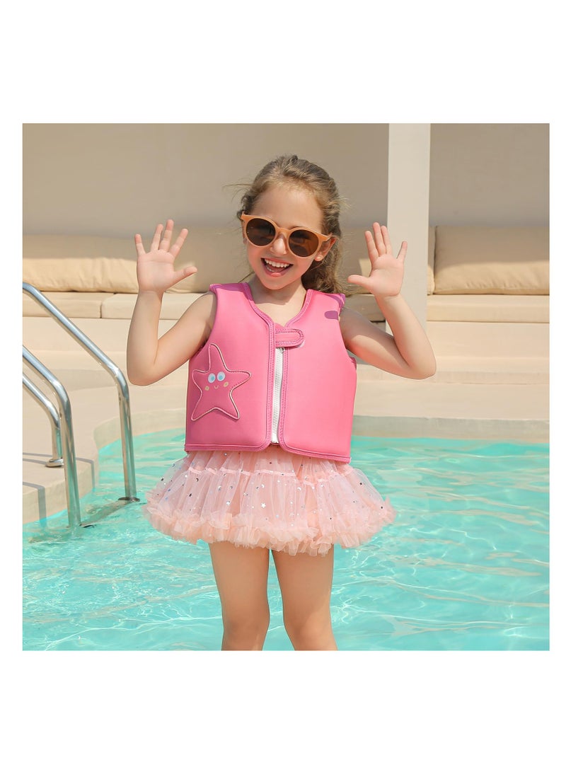 Cuken Kids Swimming Vest Adjustable Buoyancy Float Jacket, Swimming Training Aid Children Buoyancy Aid Swim Assistance, Pink - Image 5