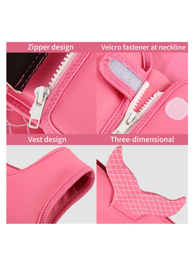 Cuken Kids Swimming Vest Adjustable Buoyancy Float Jacket, Swimming Training Aid Children Buoyancy Aid Swim Assistance, Pink - Image 4