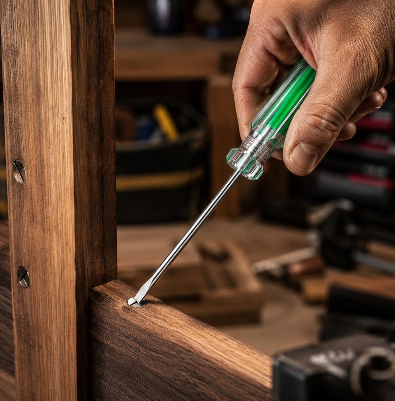 WULF 6-Inch Slotted Screwdriver with Ergonomic Crystal Green Handle, Premium Hardened Steel Flat Head Blade for Industrial & Home Maintenance, Heavy-Duty Precision Fastening Hand Tool for Electrical & DIY Repair - Image 4