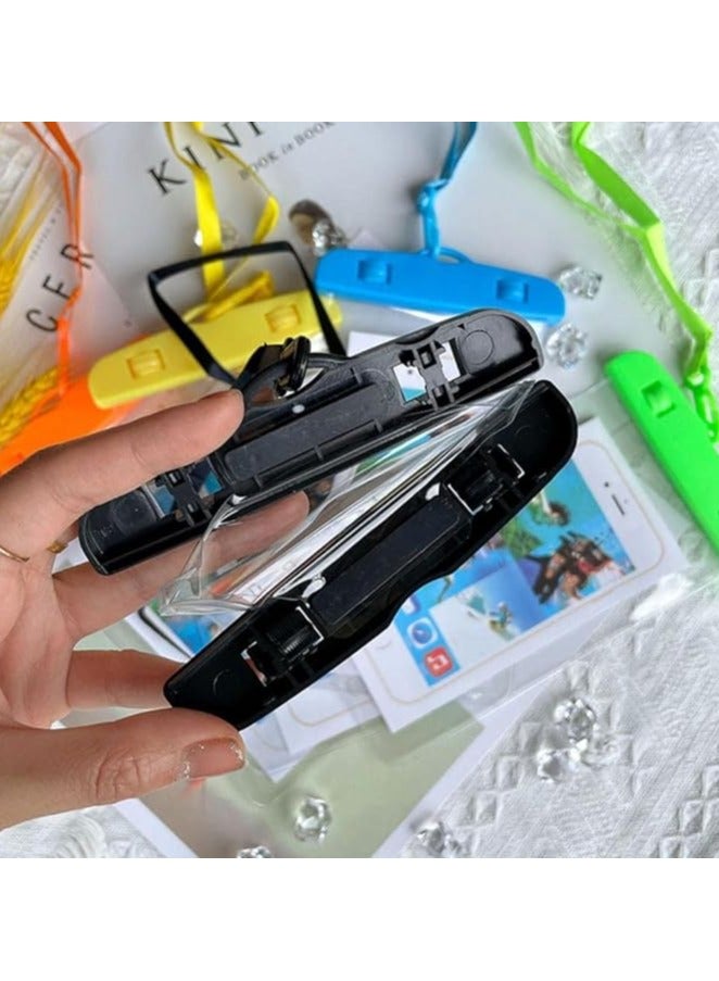 حقيبة واقية للموبايل ضد الماء – جراب شفاف مانع لتسرب المياه مع إغلاق محكم للاستخدام أثناء السباحة، الشاطئ، الغوص والأنشطة الخارجية – أسود - Image 3