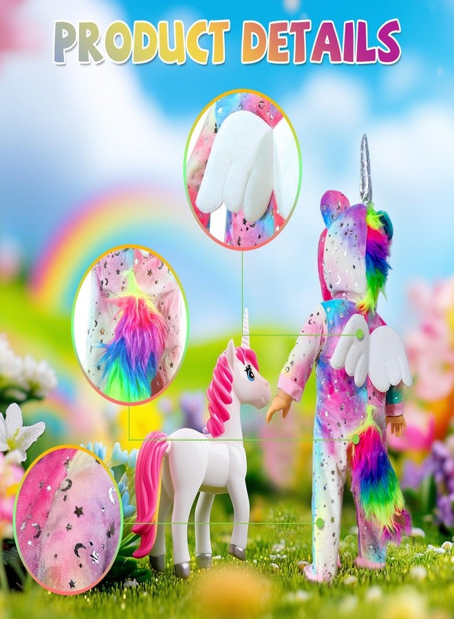 WONDOLL 2-Sets 18-inch Doll-Clothes Set - Unicorn Clothes with Hair Clip and Headband - Compatible with All 18 inch Dolls Accessories for Kids -Pink - Image 4