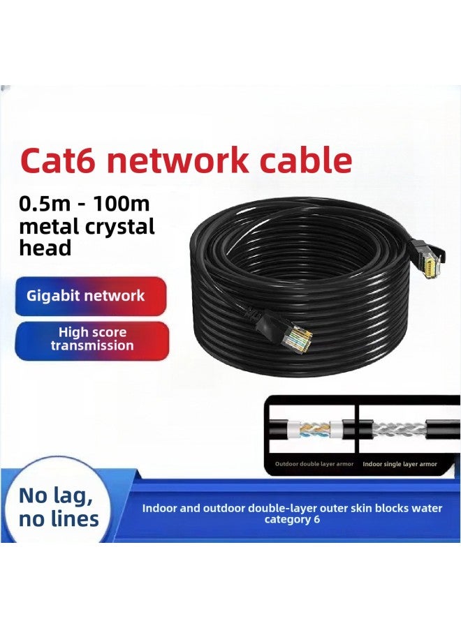 Beauenty Outdoor Waterproof Sunscreen Monitoring Dedicated Network Cable Gigabit Six Outdoor Household Products CAT6 Network Cable 20 Meters-Color:Category 6 Outdoor Network Cables-Line Length:Finished Netwo - Image 2