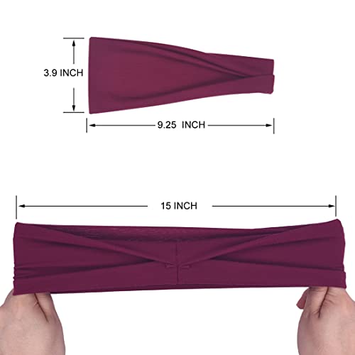 YONUF Fashion Headbands For Women Wide Headband Yoga Workout Head Bands Hair Accessories Band 6 Pack - Image 3