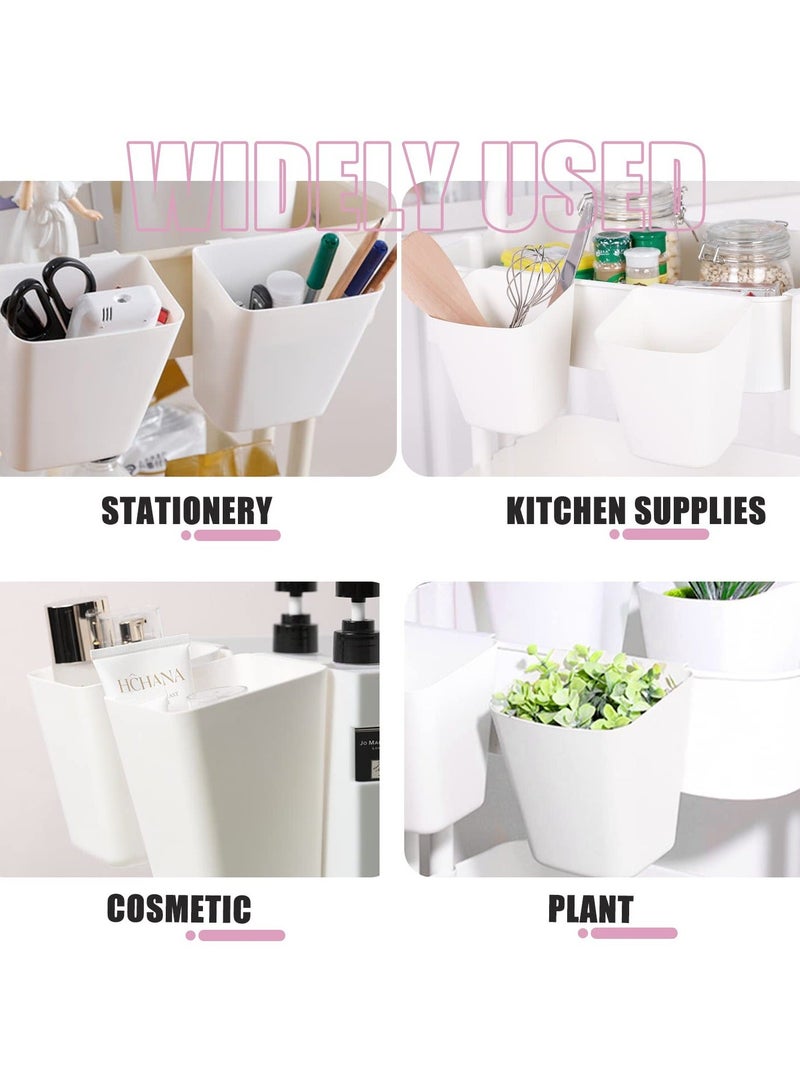 Y&D Hanging Cup Holde, 6 Pack Rolling Cart Accessories, Trolley Basket Storage Bucket Container for Kids, Organize Home Kitchen Office Craft Supply  - Image 4