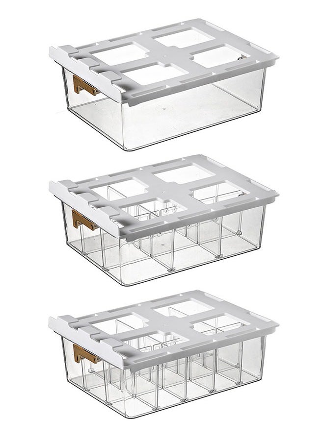 ZCM-HAPPY 3-Piece Underwear Storage Box Underwear Socks Finishing Box Drawer-Style Compartment Household Wardrobe Storage Box  - Image 5