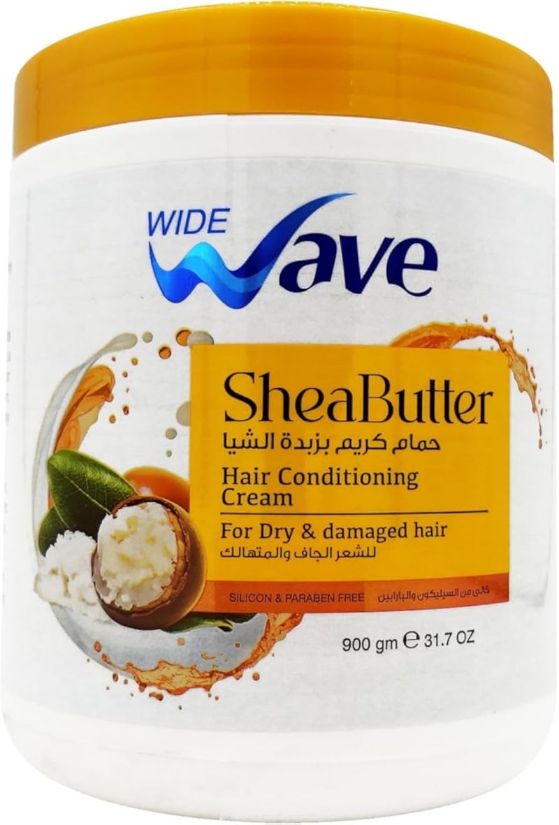 Wide Wave Shea Butter Conditioning Cream For Dry & Damaged Hair - 900g