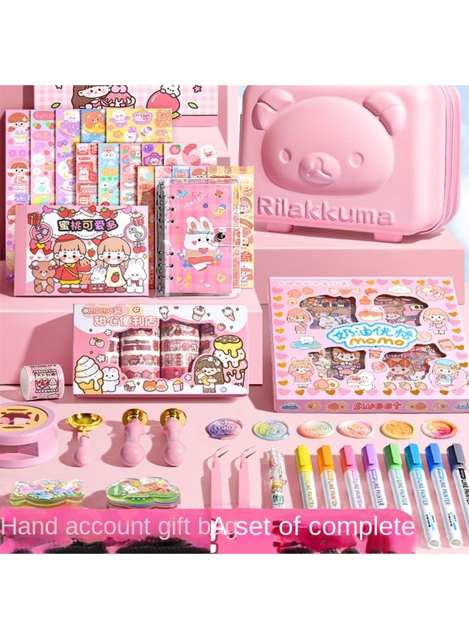 Cream Gel Goo Card Suit Girl Six National Day Gift Diy Full Goo Card Hand Account Sticker Gift Box Fire Paint