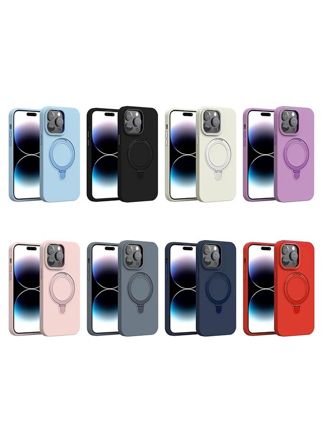 Zaboon Case For iPhone 12 Pro Max Liquid Silicone MagSafe Metal Ring Holder Phone Case - Image 2