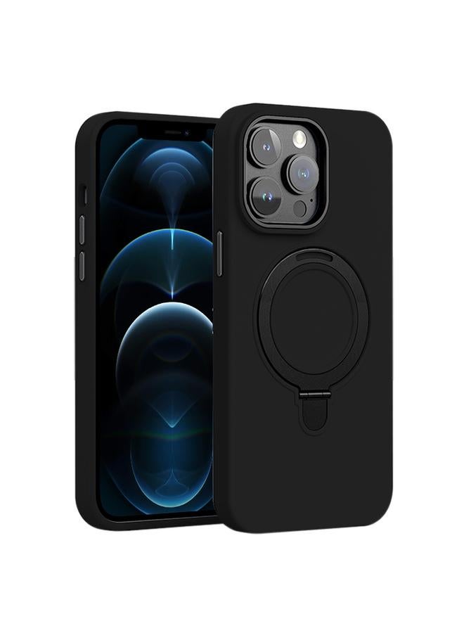 Zaboon Case For iPhone 12 Pro Max Liquid Silicone MagSafe Metal Ring Holder Phone Case - Image 1