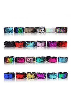 Alissa 24pcs Slap Bracelet,Kids Squin Bracelet Mermaid Bracelet Flip Wristband Bracelet Kids Birthday Party Favors Supplies  - Image 5