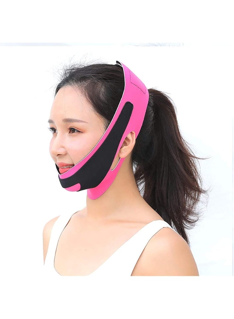 Face Lifting Belt – Elastic Face Slimming Band V Line Face Shaper for Women Chin Cheek Lift Up Anti-Wrinkle Facial Strap Slimming Tool Pink - Image 3