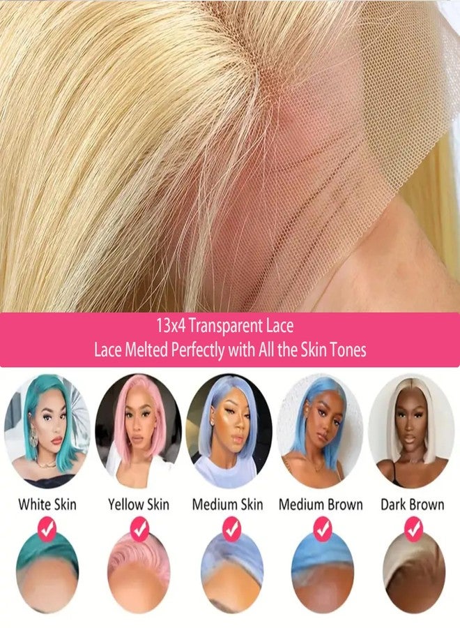MPS 613 Blonde Bob Wig Human Hair 13x4 Lace Front Short Straight Style for Daily Wear or Parties 10 Inch - Image 4