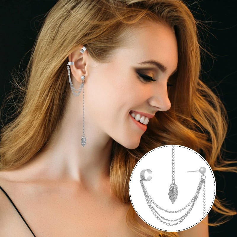 klarako 14 Ear Clip Earrings No Piercing Plain Gold Plated Fake Cartilage Cuff Hypoallergenic Clip On Earrings Stainless Steel Dainty Ear Clip Jewelry with Star for Women Teen Girls - Image 2