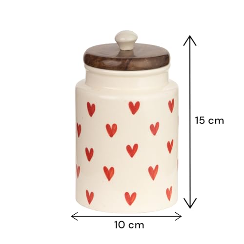 ClayStone Ceramic Airtight Jars for Kitchen Storage (Pack of 3) - 900ml Each - Wooden Lid - Kitchen Containers for Sugar, Tea, Salt, Pickles, Pulses & More - Image 5